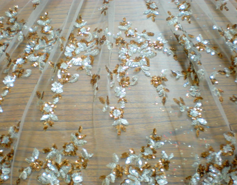 1.Brown-Silver Arun Flower Sequins